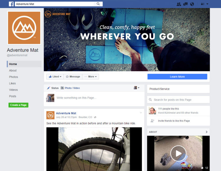 JUST LAUNCHED MY FACEBOOK BIZ PAGE. THE ADVENTURE MAT GOES SOCIAL!